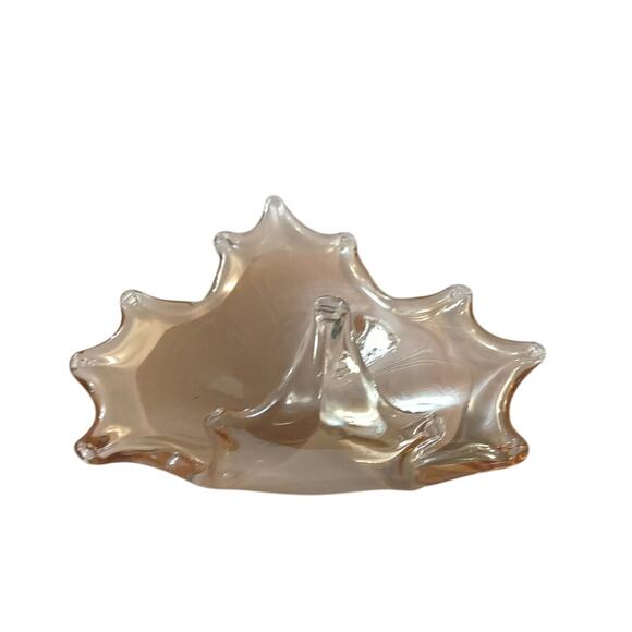 Rare Murano Italian glass leaf bowl - Picture 3 of 6